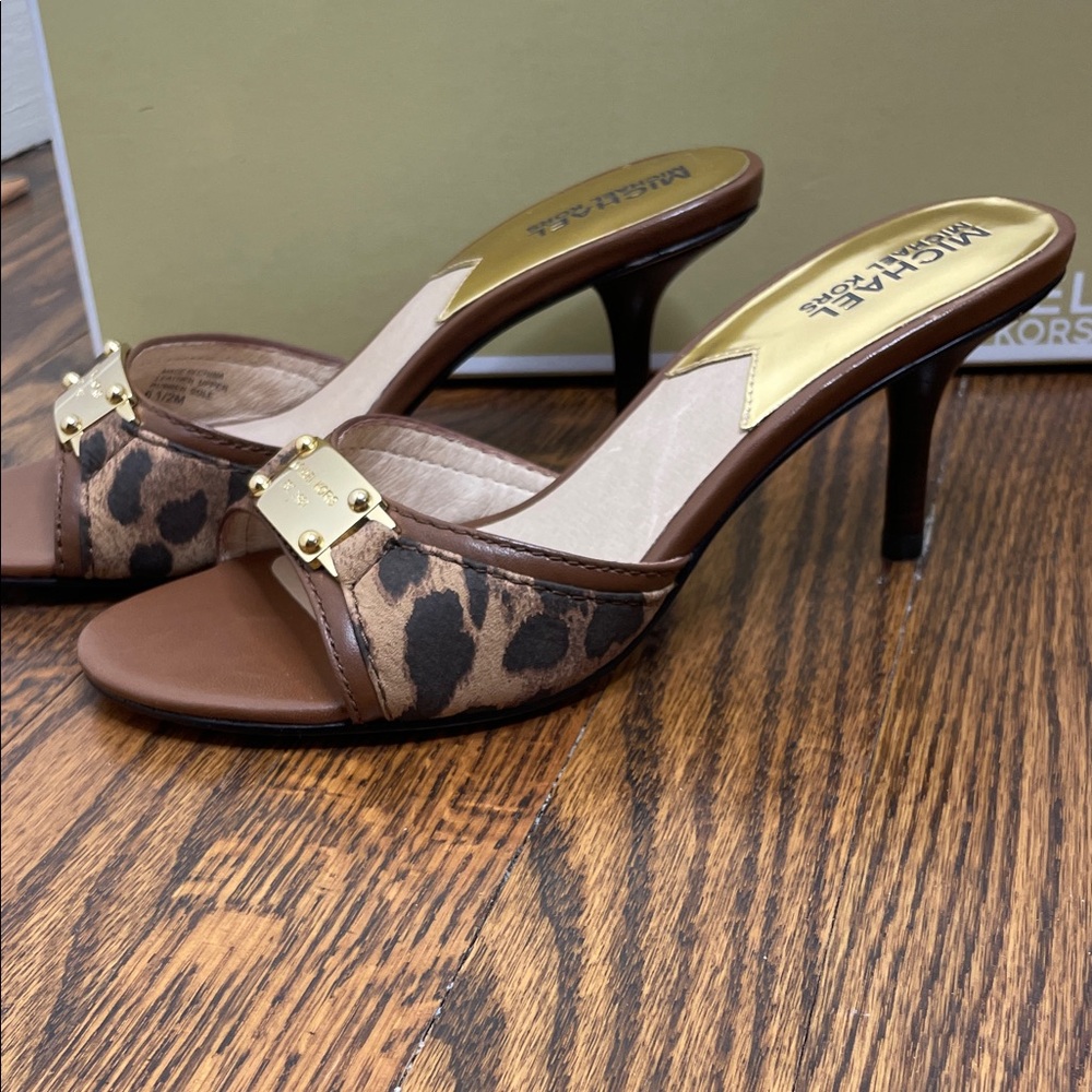 Michael Kors Leopard and Brown Kitten Heel / Sandal